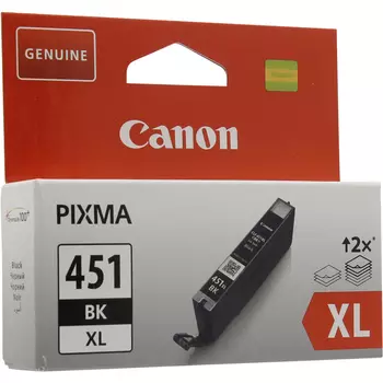 Картридж струйный Canon CLI-451BK XL (6472B001), черный, оригинальный, объем 11 мл для Canon Canon PIXMA iP7240 / iP8740 / iX6840 / MG5440 / MG5540 / MG5640 / MG6340 / MG6440 / MG6640 / MG7140 / MG7540 / MX924