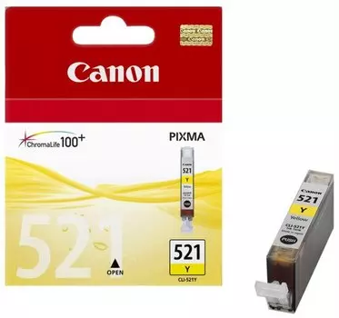 Картридж струйный Canon CLI-521Y (2936B004), желтый, оригинальный, ресурс 510 страниц для Canon Canon PIXMA iP3600 / iP4600 / iP4700 / MP540 / MP550 / MP560 / MP620 / MP630 / MP640 / MP980 / MP990 / MX860 / MX870