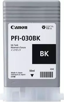 Картридж струйный Canon PFI-030BK (3489C001), черный, оригинальный, объем 55 мл для Canon imagePROGRAF TA-20/imagePROGRAF TA-30/imagePROGRAF TM-240/imagePROGRAF TM-340