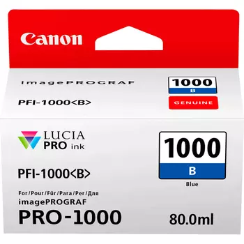 Картридж струйный Canon PFI-1000 B (0555C001), синий, оригинальный, объем 80 мл для Canon Canon imagePROGRAF PRO-1000