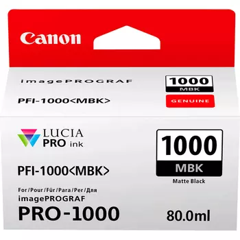 Картридж струйный Canon PFI-1000 MBK (0545C001), матовый черный, оригинальный, объем 80 мл для Canon Canon imagePROGRAF PRO-1000