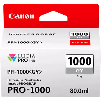 Картридж струйный Canon PFI-1000 PGY (0552C001), серый, оригинальный, объем 80 мл для Canon Canon imagePROGRAF PRO-1000