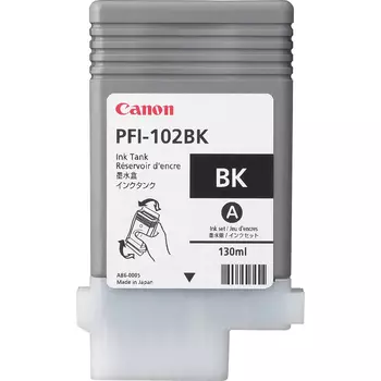 Картридж струйный Canon PFI-102BK (0895B001), черный, оригинальный, объем 130 мл для Canon Canon imagePROGRAF-iPF500 / iPF510 / iPF600 / iPF605 / iPF610 / iPF650 / iPF655 / iPF700 / iPF710 / iPF720 / iPF750 / iPF755 / iPF760 / iPF765 / LP17 / LP24