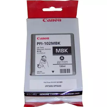 Картридж струйный Canon PFI-102MBK (0894B001), черный, оригинальный, объем 130 мл для Canon iPF500/600/610/700/710