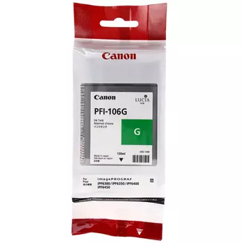 Картридж струйный Canon PFI-106 G (6628B001), зеленый, оригинальный, объем 130 мл для Canon Canon imagePROGRAF-iPF6300 / iPF6350 / iPF6400 / iPF6450