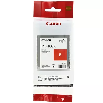 Картридж струйный Canon PFI-106 R (6627B001), красный, оригинальный, объем 130мл, для Canon imagePROGRAF-iPF6300 / iPF6350 / iPF6400 / iPF6400se / iPF6450