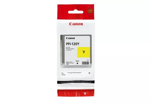 Картридж струйный Canon PFI-120 (2888C001), желтый, оригинальный, объем 130 мл для Canon imagePROGRAF TM-200/205/300/305