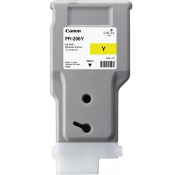 Картридж струйный Canon PFI-206 Y (5306B001), желтый, оригинальный, объем 300мл, для Canon imagePROGRAF-iPF6400 / iPF6400s / iPF6400se / iPF6450
