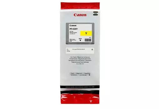 Картридж струйный Canon PFI-320 (2893C001), желтый, оригинальный, объем 300 мл для Canon imagePROGRAF TM-200/205/300/305