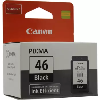 Картридж струйный Canon PG-46 (9059B001), черный, оригинальный, объем 15 мл, ресурс 400 страниц для Canon Canon PIXMA-E404 / E464 / E484