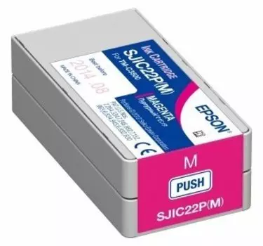 Картридж струйный Epson SJIC22P(M) (C33S020603), пурпурный, оригинальный, объем 32.6 мл для Epson TM-C3500