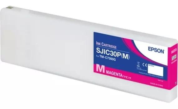 Картридж струйный Epson SJIC30P(M) (C33S020641), пурпурный, оригинальный, объем 295мл для ColorWorks TM-C7500G