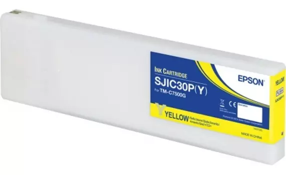 Картридж струйный Epson SJIC30P(Y) (C33S020642), желтый, оригинальный, объем 295мл для ColorWorks TM-C7500G