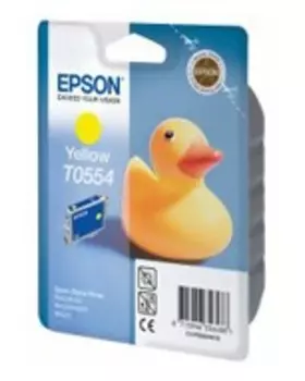 Картридж струйный Epson T0554 (C13T05544010), желтый, оригинальный, объем 8 мл для Epson Epson Stylus RX520 / R240