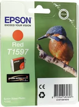 Картридж струйный Epson T1597 (C13T15974010), красный, оригинальный для Epson Epson Stylus Photo R2000
