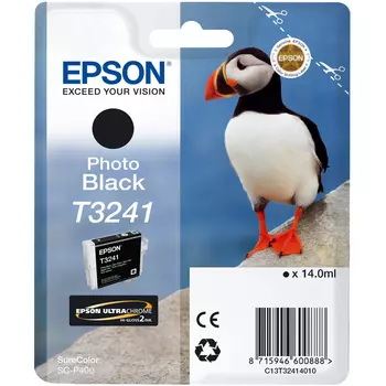 Картридж струйный Epson T3241 (C13T32414010), фото-черный, оригинальный, объем 14мл, для Epson SureColor SC-P400