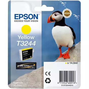 Картридж струйный Epson T3244 (C13T32444010), желтый, оригинальный, объем 14мл, для Epson SureColor SC-P400