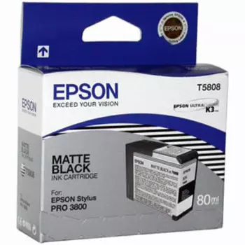 Картридж струйный Epson T5808 (C13T580800), матовый черный, оригинальный, объем 80 мл для Epson Epson Stylus Pro 3800 / 3880 / 3880 Design Edition