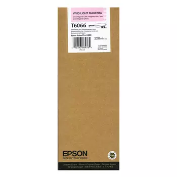 Картридж струйный Epson T6066 (C13T606600), светло-пурпурный, оригинальный, объем 220мл, для Epson Stylus Pro 4880