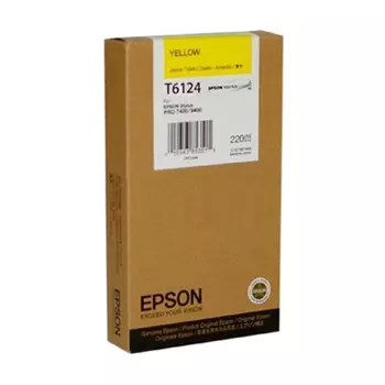 Картридж струйный Epson T6124 (C13T612400), желтый, оригинальный, объем 220мл, для Epson Stylus Pro 7450 / 9450