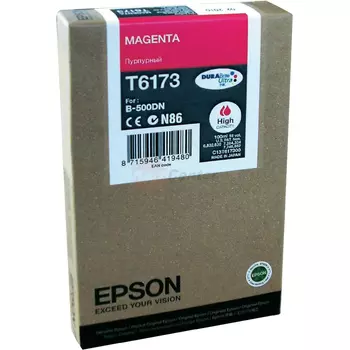 Картридж струйный Epson T6173 (C13T617300), пурпурный, оригинальный, объем 100 мл для Epson Epson B-500DN / B-510DN