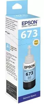 Картридж струйный Epson T673CL (C13T673598), светло-голубой, оригинальный, объем 70 мл, ресурс 1900 страниц для L800/L805/L810/L850