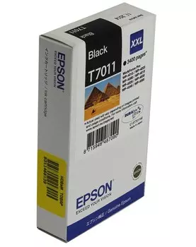 Картридж струйный Epson T7011 (C13T70114010), черный, оригинальный, ресурс 3400 страниц для Epson Epson WorkForce Pro WP-4015DN / WP-4025DW / WP-4095DN / WP-4515DN / WP-4525DNF / WP-4535DWF / WP-4595DNF
