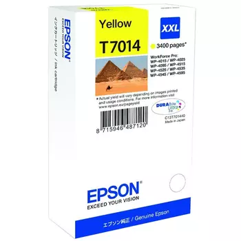 Картридж струйный Epson T7014 (C13T70144010), желтый, оригинальный, ресурс 3400 страниц для Epson Epson WorkForce Pro WP-4015DN / WP-4025DW / WP-4095DN / WP-4515DN / WP-4525DNF / WP-4535DWF / WP-4595DNF