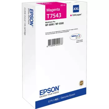 Картридж струйный Epson T7543 (C13T754340), пурпурный, оригинальный, ресурс 7000 страниц для Epson WorkForce Pro WF-8090DW