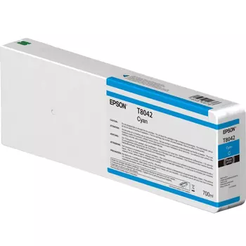 Картридж струйный Epson T8042 (C13T804200), голубой, оригинальный, объем 700мл, для Epson SureColor SC-P6000 / SC-P6000 Spectro / SC-P7000 Spectro / SC-P7000 Spectro / SC-P7000V / SC-P8000 / SC-P8000 Spectro / SC-P9000 / SC-P9000 Spectro / SC-P9000V / SC-P9000V Spectro