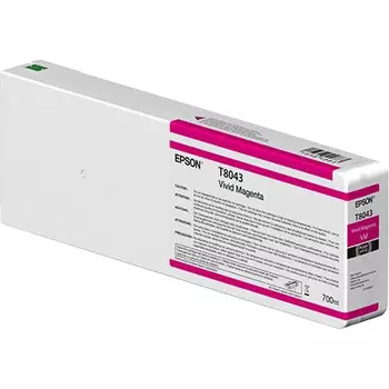 Картридж струйный Epson T8043 (C13T804300), пурпурный, оригинальный, объем 700мл, для Epson SureColor SC-P6000 / SC-P6000 Spectro / SC-P7000 Spectro / SC-P7000 Spectro / SC-P7000V / SC-P8000 / SC-P8000 Spectro / SC-P9000 / SC-P9000 Spectro / SC-P9000V / SC-P9000V Spectro