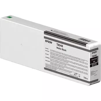 Картридж струйный Epson T8048 (C13T804800), черный матовый, оригинальный, объем 700мл, для Epson SureColor SC-P6000 / SC-P6000 Spectro / SC-P7000 Spectro / SC-P7000 Spectro / SC-P7000V / SC-P8000 / SC-P8000 Spectro / SC-P9000 / SC-P9000 Spectro / SC-P9000V / SC-P9000V Spectro