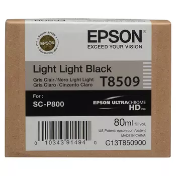 Картридж струйный Epson T8509 (C13T850900), светло-серый, оригинальный, объем 80 мл для Epson Epson SureColor SC-P800