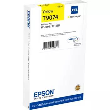 Картридж струйный Epson T9074 (C13T907440), желтый, оригинальный, ресурс 7000 страниц для Epson WF-6090DW, WF-6590DWF