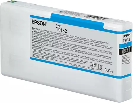 Картридж струйный Epson T9132 (C13T913200), голубой, оригинальный, объем 200 мл для Epson SureColor SC-P5000/SC-P5000 Spectro/SC-P5000V/SC-P5000V Spectro