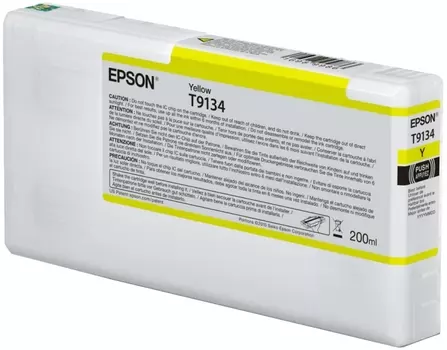 Картридж струйный Epson T9134 (C13T913400), желтый, оригинальный, объем 200мл, для SureColor SC-P5000, SC-P5000 Spectro, SC-P5000V, SC-P5000V Spectro