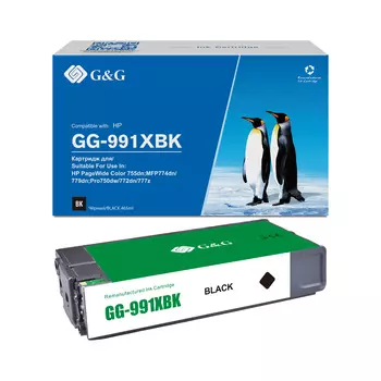 Картридж струйный G&G GG-991XBK (991X/GG-991XBK), черный, совместимый, 20000 страниц, для HP PageWide Pro 750/772/777