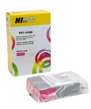 Картридж струйный Hi-Black HB-PFI-102M (PFI-102M/0897B001), пурпурный, совместимый, 130 мл, для Canon IPF-510/600/710