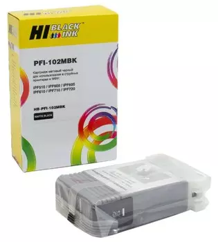 Картридж струйный Hi-Black HB-PFI-102MBk (PFI-102MBK/0894B001), черный, совместимый, 130 мл, для HP IPF-510/600/710