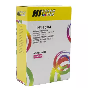 Картридж струйный Hi-Black HB-PFI-107M (PFI-107M/6707B001), пурпурный, совместимый, 130 мл, для Canon imagePROGRAF iPF680/iPF685/iPF780/iPF785