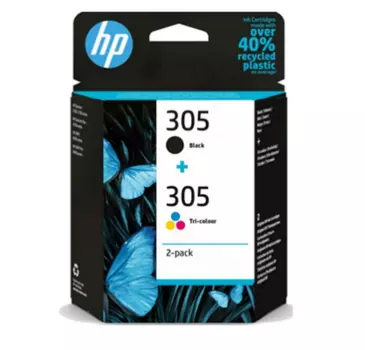 Картридж струйный HP 305 (6ZD17AE), черный/цветной, оригинальный, ресурс 120 страниц для HP DJ 2300/DJ 2700/DJ 2730/DJ 4100/DJ 4134