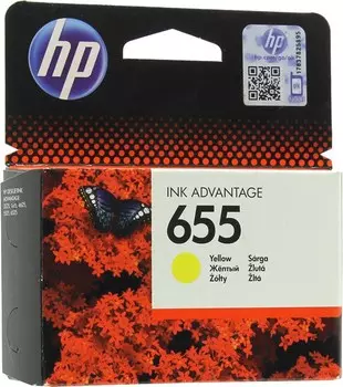 Картридж струйный HP 655 (CZ112AE), желтый, оригинальный, ресурс 600 страниц для HP HP Deskjet Ink Advantage 3525 / 4615 / 4625 / 5525 / 6525
