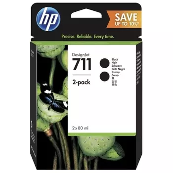 Картридж струйный HP 711 (P2V31A), черный, оригинальный, объем 80мл, 2шт., для Designjet T120/T520