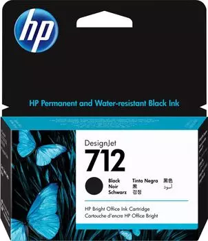 Картридж струйный HP 712 (3ED70A), черный, оригинальный, объем 38 мл для HP DJ T230/T630/T650/Studio