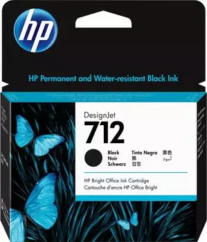 Картридж струйный HP 712 (3ED71A), черный, оригинальный, объем 80 мл для HP DJ T230/T630/T650/Studio