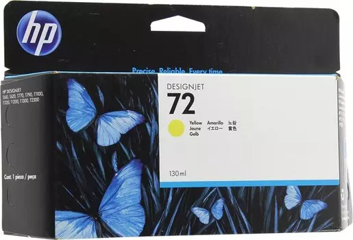 Картридж струйный HP 72 (C9373A), желтый, оригинальный, объем 130 мл для HP HP Designjet T1100 / T610 / T1200 / T1300 / T620 / T770 / T790 / T1120 / T2300 / T795