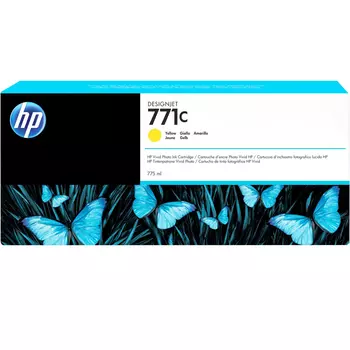 Картридж струйный HP 771C (B6Y10A), желтый, оригинальный, объем 775 мл для HP HP Designjet Z6200 1067 мм / 1524 мм, HP Designjet 1524 мм Z6600 / Z6800