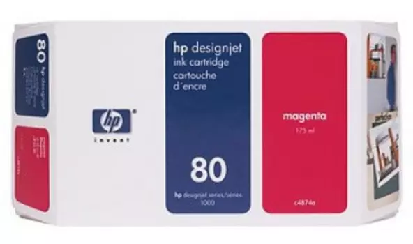 Картридж струйный HP 80 (C4847A), пурпурный, оригинальный, объем 350мл, для HP Designjet 1050c / 1050c Plus / 1055cm / 1055cm Plus