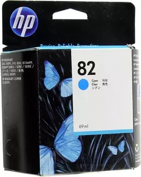 Картридж струйный HP 82 (C4911A), голубой, оригинальный, объем 69мл, для HP Designjet 820 MFP / 500 Plus / 500ps Plus / 510 / 510ps / 800 / 800ps /500 / 8415 MFP / cc800ps