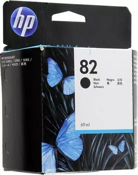 Картридж струйный HP 82 (CH565A), черный, оригинальный, объем 69мл, ресурс 3200 страниц, для HP Designjet 510